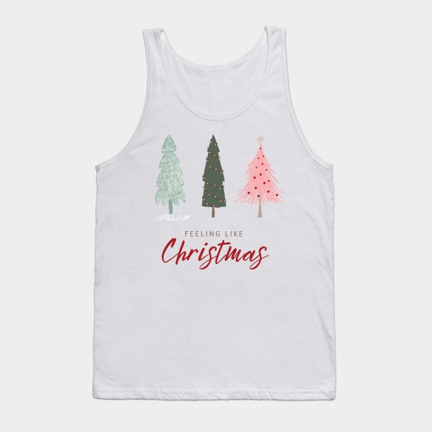 Embracing Christmas Joy: Three Trees Delight Tank Top by neverland-gifts